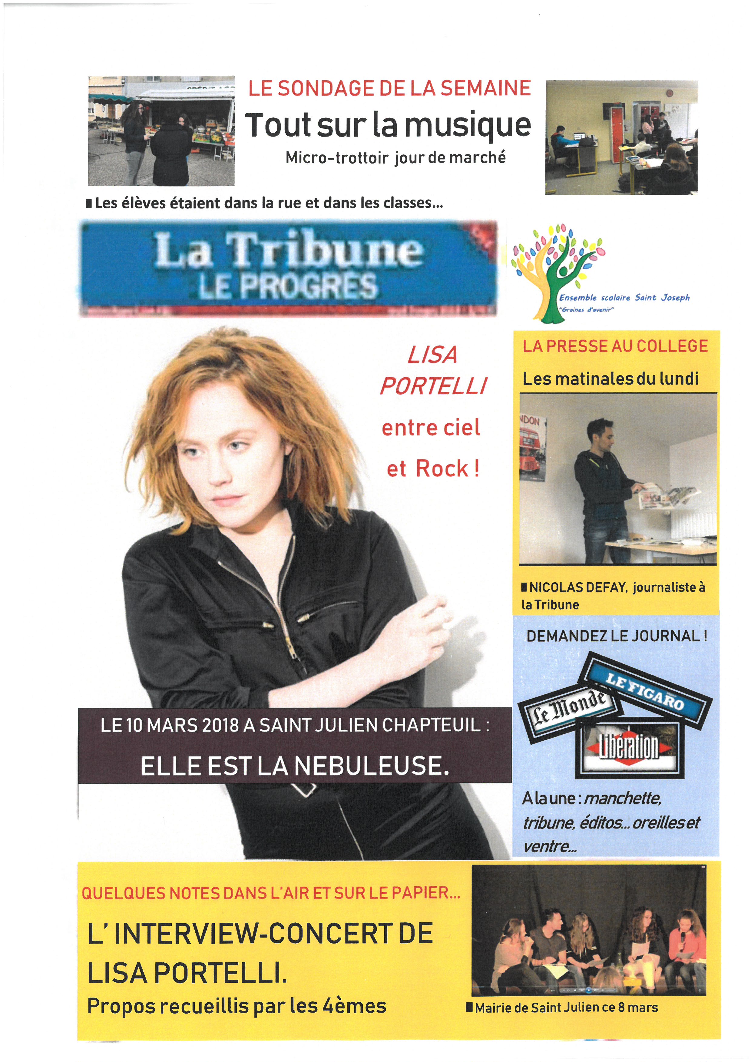 PRESSE ET MUSIQUE AVEC LES 4èmes